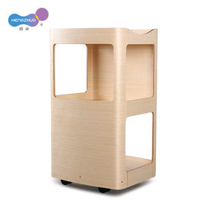 Troli Salon Kayu untuk Penggunaan Komersial, Kereta Peralatan Kecantikan dengan 3 Lapisan Penyimpanan, Mudah Dipindahkan dengan Roda Universal, 4 Pilihan Warna - Product Image 1