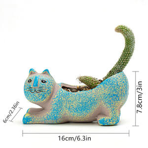 Maceta <span class=keywords><strong>de</strong></span> cerámica esmaltada moderna con lindo gato, columna <span class=keywords><strong>de</strong></span> <span class=keywords><strong>cola</strong></span> <span class=keywords><strong>de</strong></span> mono Simple, diseño <span class=keywords><strong>de</strong></span> animales <span class=keywords><strong>de</strong></span> dibujos animados <span class=keywords><strong>de</strong></span> <span class=keywords><strong>Cactus</strong></span> para jardín o uso doméstico - Product Image 5