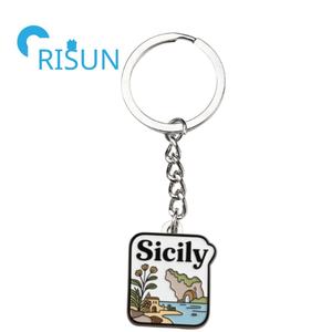 Llavero Metálico Personalizado de <span class=keywords><strong>Sicilia</strong></span>, Italia, con Esmalte Personalizado, <span class=keywords><strong>Bandera</strong></span> de <span class=keywords><strong>Sicilia</strong></span>, Cadena para Llaves, Logotipo de la Trinacria Siciliana - Product Image 4
