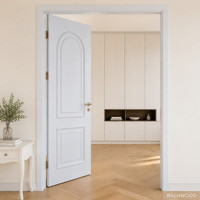 Porte intérieure en bois massif de style français avec surface finie pour chambre et salle à manger, usage domestique de luxe