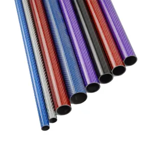 彩色碳纤维管定制碳纤维圆管高光泽彩色碳纤维管