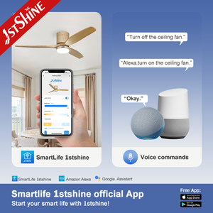 1stshine ventilateur de plafond Offre Spéciale en bois affleurant économie d'énergie LED ventilateur de plafond avec télécommande - Product Image 6