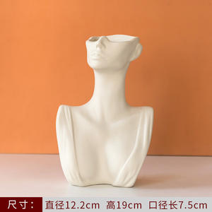 LOGO Gravierte Werbung Nordic Ceramic Creative Retro Weiß Gentleman Side Face Vase Home Decoration Desktop Vase - Product Image 5