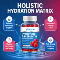 Gummies électrolytiques Pureon en marque propre, sans sucre, électrolytes, supplément alimentaire pour l'hydratation et la récupération musculaire