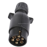 Connecteurs de prise de voiture européens standard ronds 7 voies 12V, fiches courtes pliables en PVC à 7 broches pour remorques