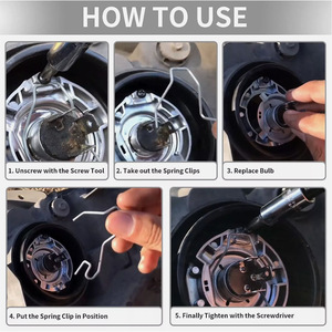 Clips de fixation de phares de voiture H1 H3 H4 H7 en acier inoxydable, 6 pièces, 9 pièces, 12 pièces, 24 pièces pour BMW série 1, série 3, E46 - Product Image 4