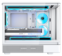 PC Case with Fans 360mm Water Cooling Support 460mm GPU Temperature Display Micro ATX Gaming Computer Case Desktop Tower