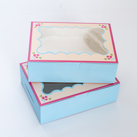 Boîtes d'emballage en papier personnalisées pour gâteaux et donuts, avec fenêtre, imprimées sur mesure, pour cadeaux, vente en gros, fournisseur économique