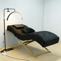 Fauteuil de beauté en cuir PU réglable en forme de S, lit pour extensions de cils, design moderne, pliable, pour salon de tatouage/salon de beauté/hôtel