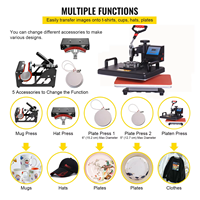 Máquina de prensa de calor digital 8 en 1 para sublimación de tazas, camisetas, zapatos, gorras y platos, impresora de transferencia multifunción.