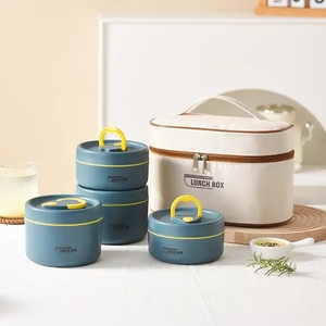 Conteneurs alimentaires thermiques Boîte à <span class=keywords><strong>lunch</strong></span> Bento avec sac à <span class=keywords><strong>lunch</strong></span> isolé Boîte à <span class=keywords><strong>lunch</strong></span> thermique sous vide en acier inoxydable - Product Image 4