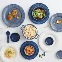 Chine gros luxe porcelaine dîner ensemble or céramique vaisselle grès assiettes ensembles vaisselle ensemble