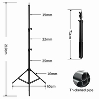Trépied multifonctionnel de qualité supérieure, robuste, 2,1 m, pour caméra vidéo en direct, avec pince pour smartphone, anneau lumineux pour smartphone