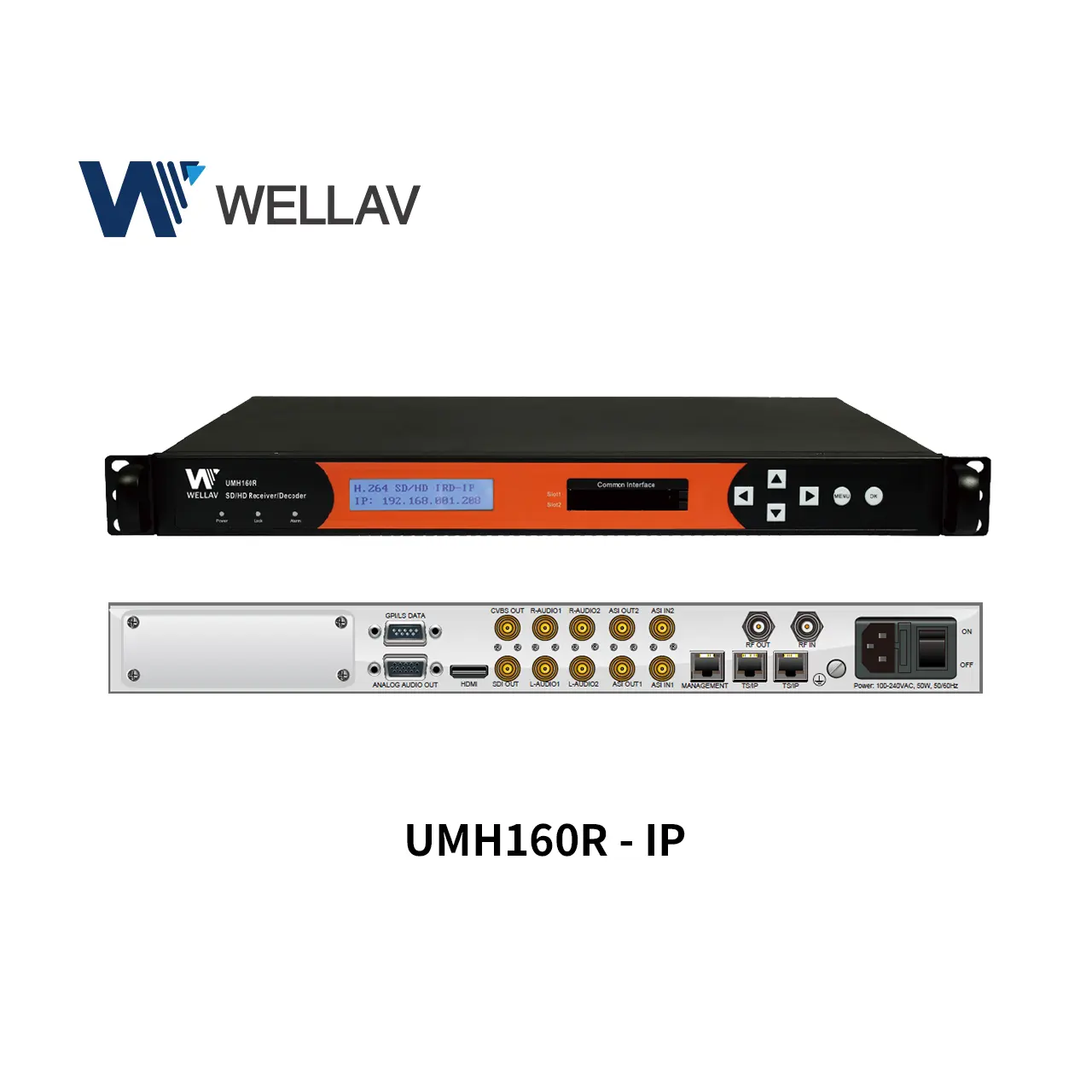 Wellav H.264 HD IRD DVB-S2 उपग्रह रिसीवर HDMI SDI CVBS आईपी और एएसआई उत्पादन के साथ डिकोडर