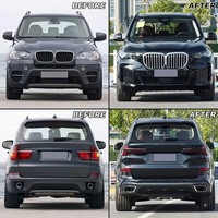 Kit de Conversión de Carrocería con Capó, Guardabarros, Faros Delanteros, Parachoques y Faldones Laterales para BMW X5 E70 2007-2013, Actualización al Estilo M-Tech G05 LCI 2024