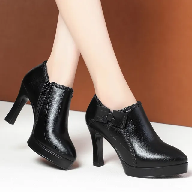 Wholesale customized pumps women shoes winter thick high heels platform Ankle boots luxury fashion new women's suit shoes