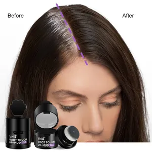 Cobertura de cabelo cinza à prova d'água com 13 cores, corretivo anti-derrapagem, sombra de linha fina, lama em pó com etiqueta personalizada