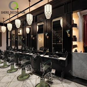 Meubles de salon de coiffure maquillage de coiffure avec armoire de rangement vitrine de salon de coiffure station de miroir pour la coiffure - Product Image 5