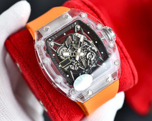 Montre de qualité supérieure, superbe. Étui en cristal pour affaires et loisirs. Conception creuse. Montre mécanique à tourbillon. - Product Image 2