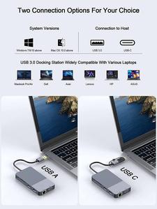 <span class=keywords><strong>USB</strong></span> Docking Station 11in1 OEM Dual HDM I DisplayLink <span class=keywords><strong>Adapter</strong></span> Ba hiển thị <span class=keywords><strong>USB</strong></span> C máy tính xách tay Docking Station Tương thích cho M2 M1 - Product Image 4