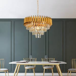 Французская роскошная хрустальная люстра на заказ, элитный золотой круглый подвесной светильник для освещения гостиной, диаметр 55 см - Product Image 5