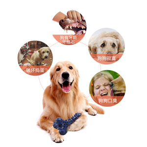 Juguetes de hueso para molares, juguetes para masticar duraderos de caucho natural para perros, para la dentición y el cuidado dental, rosa, verde, azul oscuro - Product Image 5