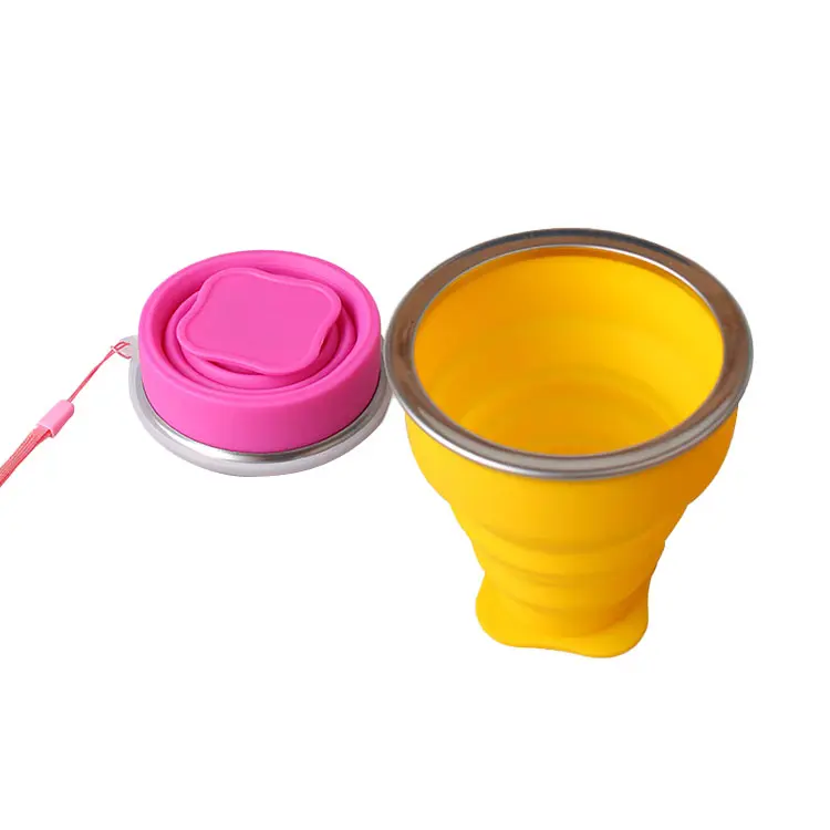 For drinking water recyclable environmentally friendly High temperature resistance Silicone Folding Water Cup