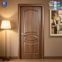 Porte avant à noyau solide au meilleur prix avec décoration en bandes d'aluminium de conception simple