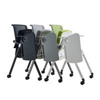 Chaise de formation ergonomique pliable en maille avec tablette d'écriture pour bureau, salle de conférence, école, salle de classe, mobilier scolaire, chaise d'apprentissage
