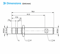 Sensor Proximitas Induktif Domenzi 500 Bar M12 Berulir NPN PNP Dapat Dipilih untuk Deteksi Posisi Silinder Hidrolik