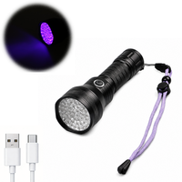Lampe torche UV rechargeable 395nm, chargement USB-C, en alliage d'aluminium, haute luminosité, pour détection d'urine d'animaux, de fuites de billets et de scorpions