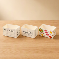 Boîtes alimentaires en carton imprimé, jetables, rectangulaires, pour sandwichs, pâtisseries, en-cas, emballages à emporter