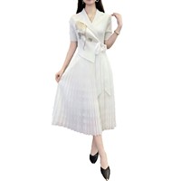 Robe noire style Miyake, taille unique, élégante, professionnelle, extensible, à nouer à la taille, idéale pour le bureau
