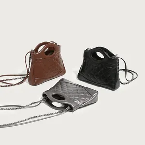 new wholesale PU leather diamond check shoulder purse fashion women's handbag