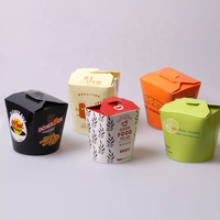 Boîte à Kebab en papier de nouilles chinoises, 16oz, 26oz, à emporter, personnalisée