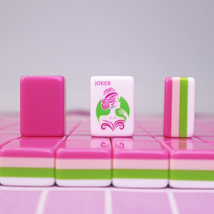 American <b>Mahjong</b> <b>Set</b> Pink Acrylic Customized 160Quality Acrylic Tiles with Colorful Prints For Adult Customizing Gitf Box - Product Image 2