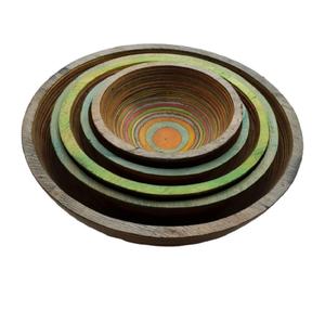 Service de vaisselle en bois articulé, 10 pièces, multicolore, pour légumes, aliments, l'artisanat d'emballage personnalisé, OEM - Product Image 1