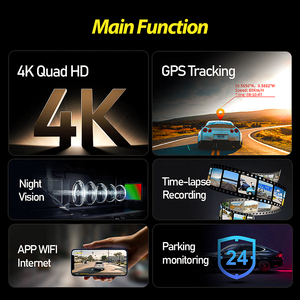 미니 4K 단일 렌즈 자동차 대시보드 카메라 135 도 지평선 UHD 해상도 야간 투시경 WiFi 연결 호환 녹음 - Product Image 6