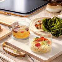 Boîtes de conservation alimentaire en verre borosilicate transparent, compatibles micro-ondes, avec couvercles en verre trempé, sans BPA, anti-fuite