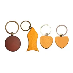 Porte-clés rond magnétique en bois naturel, accessoire personnalisé en forme de cœur, vente en gros directement à l'usine,
