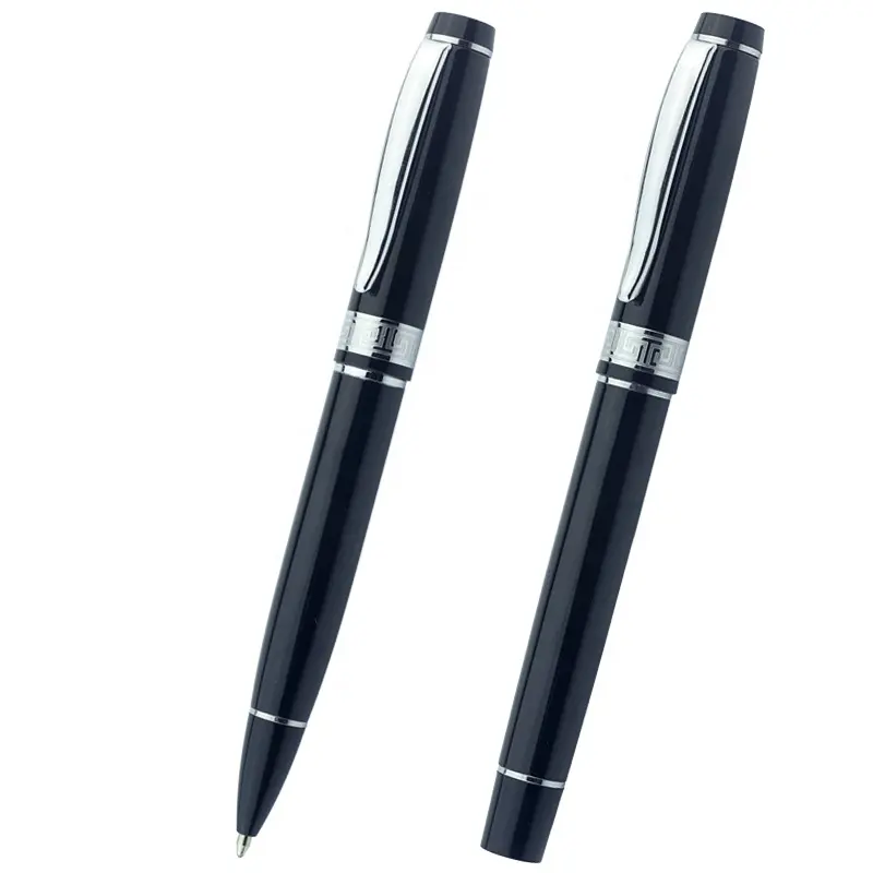 Good Quality Black Metal Ballpoint Pen Lasered Customized LOGO