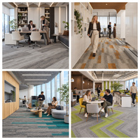 Dalles de moquette commerciales ignifuges de qualité supérieure, résistantes à l'usure, en mélange de nylon, modulaires, longues, pour bureau
