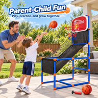 Kinder-Basketball-Wurfmaschine mit Ballrückführungsrampe, Indoor-Sportspielset für Großhändler und Online-Händler