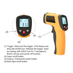 O LCD Indique o termômetro infravermelho industrial da elevada precisão da superfície plástica do objeto OEM/ODM <span class=keywords><strong>GM300</strong></span> Digitas - Product Image 2