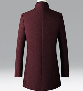 Nuovo Cappotto <span class=keywords><strong>Trench</strong></span> Business da <span class=keywords><strong>Uomo</strong></span> di Media Lunghezza in Lana Spessa Ecosostenibile di Poliestere con Cappuccio Autunnale e <span class=keywords><strong>Invernale</strong></span> - Product Image 2