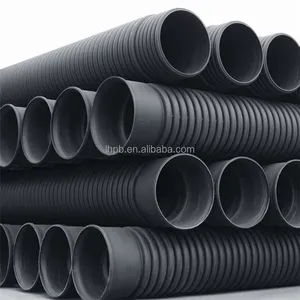 Tuyau de drainage ondulé double paroi en PEHD à prix d'usine, flexible haute pression, soudure bout à bout, durable, pour l'ingénierie municipale - Product Image 1