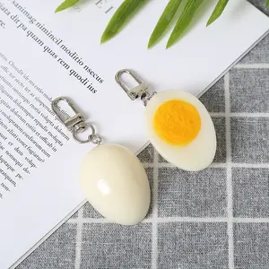 innovative emulational PVC egg keychain food egg party keychain whey protein keychain