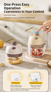 Presse-<span class=keywords><strong>ail</strong></span> électrique sans fil en forme d'<span class=keywords><strong>ours</strong></span> mignon, lame en acier inoxydable, presse en plastique détachable, anti-éclaboussures, outil <span class=keywords><strong>de</strong></span> cuisine - Product Image 5