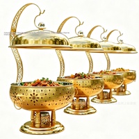 Plat de service de luxe 8L Gold Circle avec style four suspendu