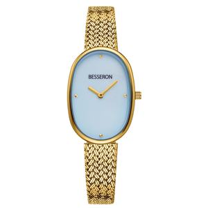 Reloj de Pulsera de Cuarzo para Mujer, Elegante, Dorado, 2025, Correa de Malla de Acero Inoxidable, Diseño Ovalado Simple y Moderno, Reloj de Lujo con Puntero - Product Image 4